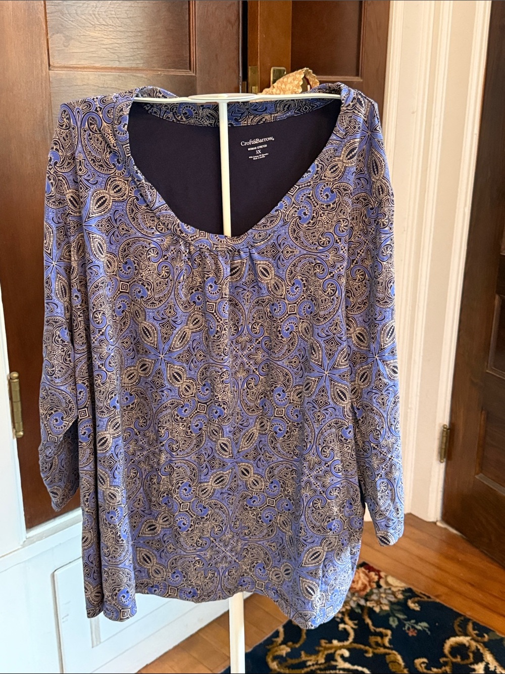 croft & barrow Purple/iris  Paisley Long-Sleeve Women's Top- worn about 4‎ times